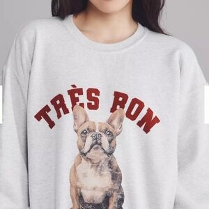 Gray Dog Print Sweatshirt
